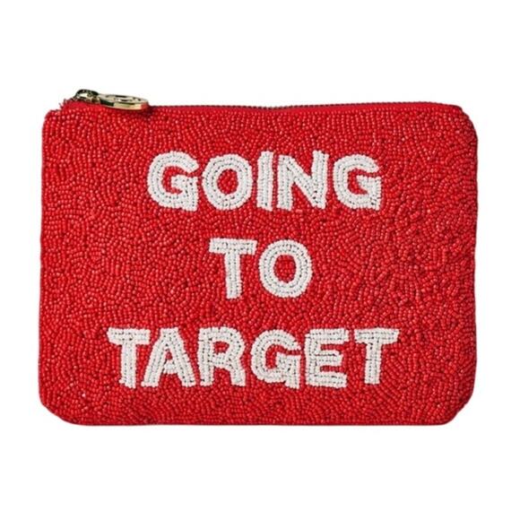 Kate Spade New York x Target Red White Going To Target Beaded Clutch Limited NEW - Picture 1 of 10